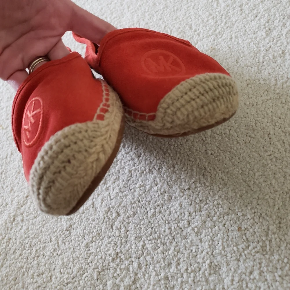 Michael Kors Orange Suede Logo Espadrilles sz8.5